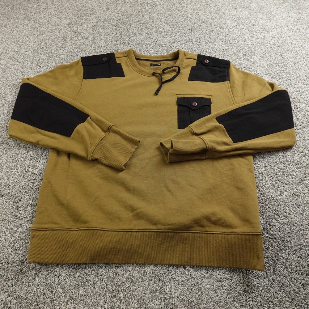 J Peterman Sweatshirt Mens XL Brown Commando Sweater Crewneck‎ Pullover Workwear